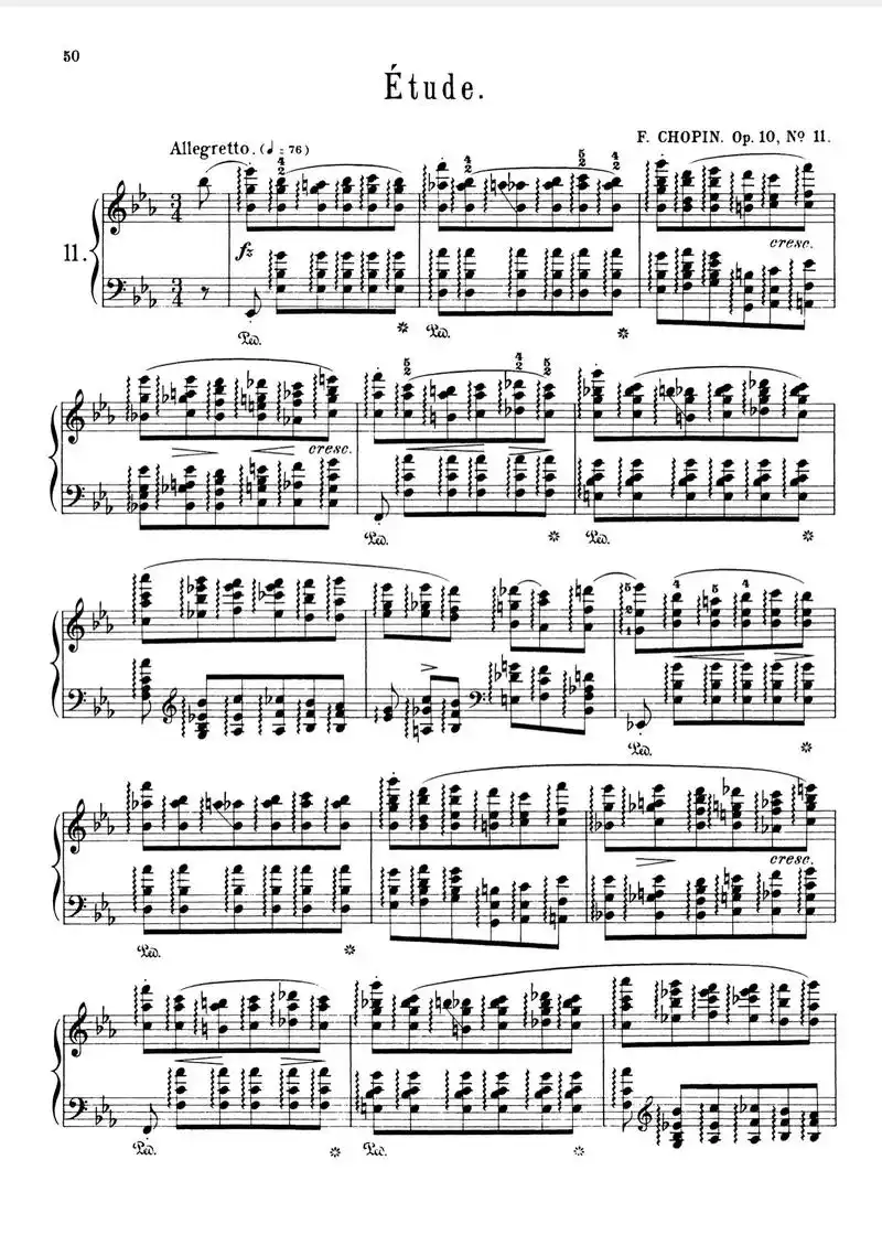 曲谱分享op10no11肖邦