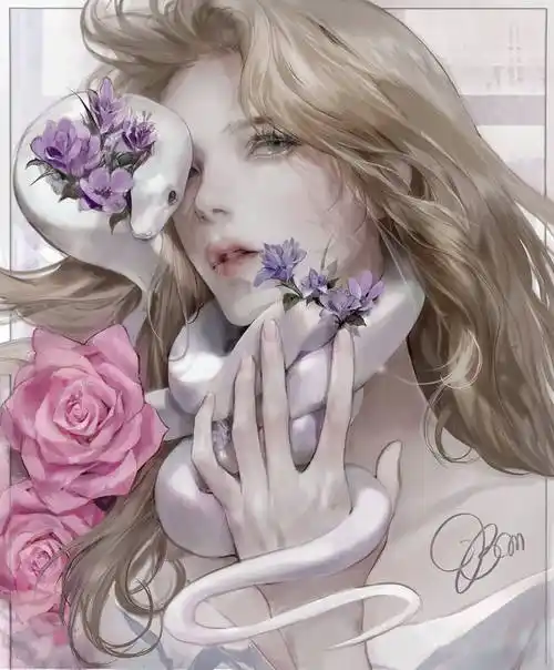 韩系厚涂美少女插画人物精致的五官和灵动的表情真的美到了