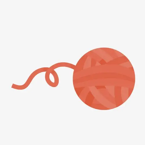卡通红色毛线矢量图