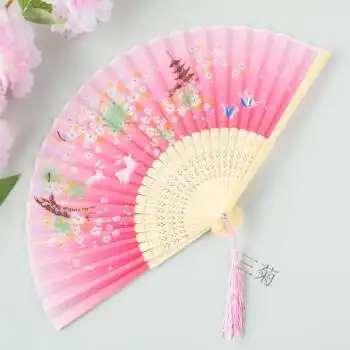 古装扇子古风女学生霸气折扇男中国风公主跳舞蹈古代扇子 嫦娥玉兔