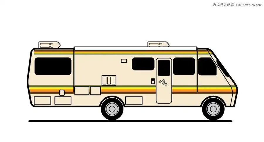 带颜色房车简笔画