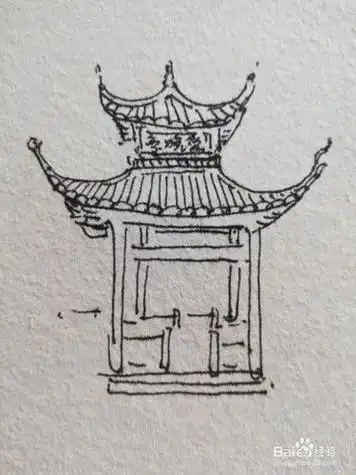 岳麓山爱晚亭简笔画