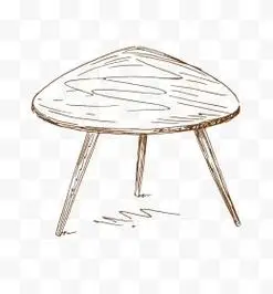 手绘素描茶几