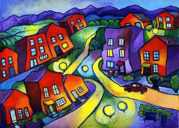 笔画风景图简笔画大全彩色山水风景简笔画彩色图片儿童彩色简笔画风景