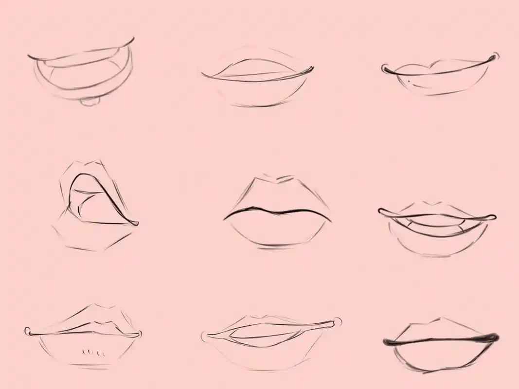 卡通嘴巴绘画教程临摹素材必收藏 👏花椒卡通嘴巴素材第二弹 🎉不