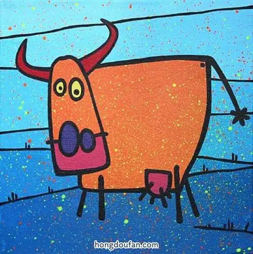 抽象的毕加索牛简笔画大全