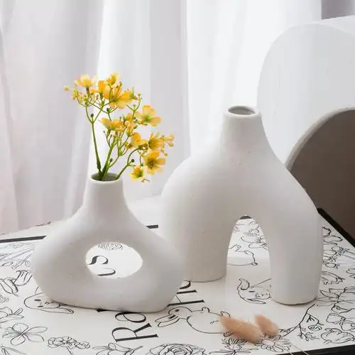 北欧ins风陶瓷花瓶客厅电视柜餐桌面干花花瓶摆件民宿房间装饰品