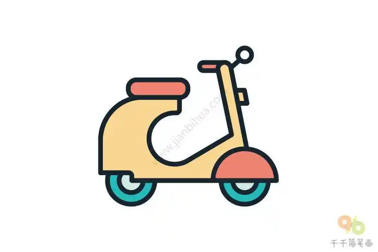 可爱摩托车简笔画摩托车简笔画