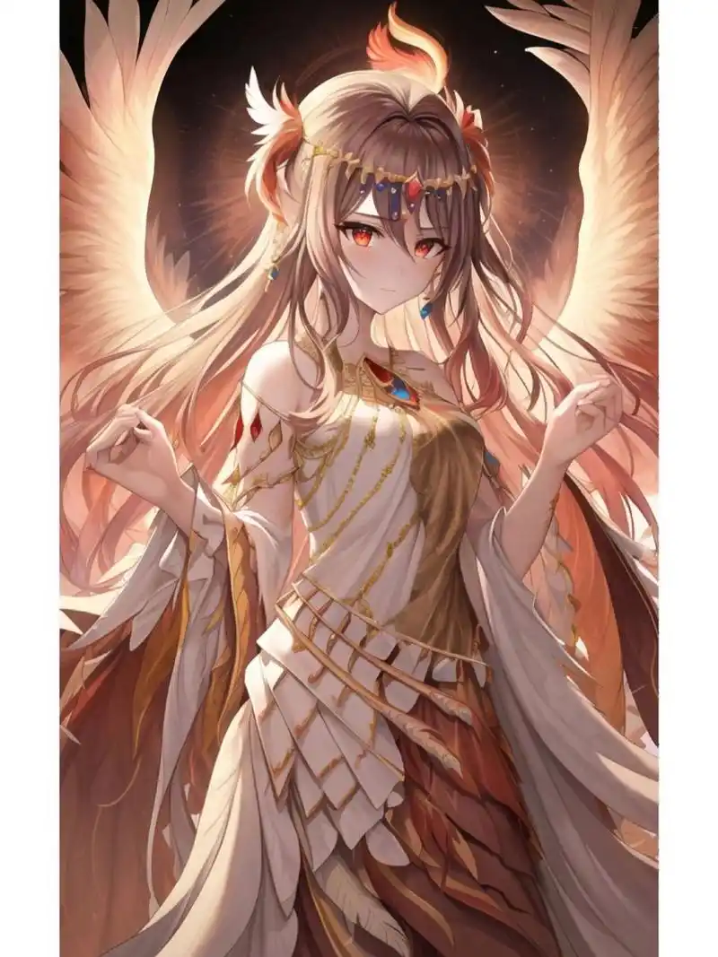 二次元95凤凰神女 二次元神兽拟人"凤凰涅槃,浴火重生"