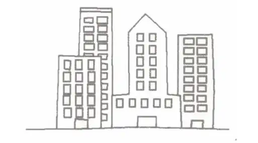 高楼简笔画的画法步骤教程,简笔画图片