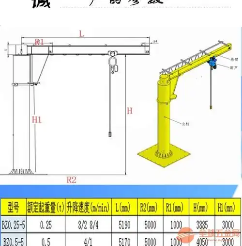 高明3吨摇臂吊/280度摇臂吊旋转灵活