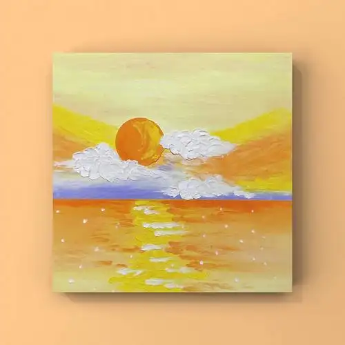 新手油画棒60落日余晖带步骤