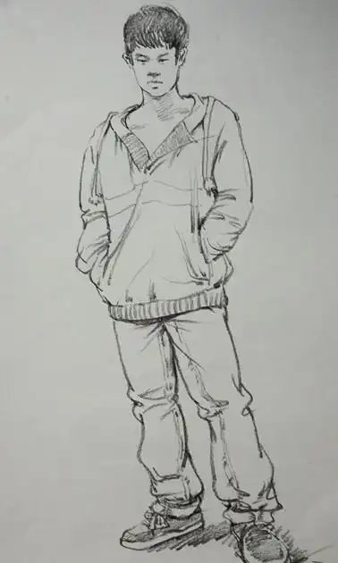 15:09匿名|     分类:书画美术 简单的人物站立速写图,全身的 ,重心