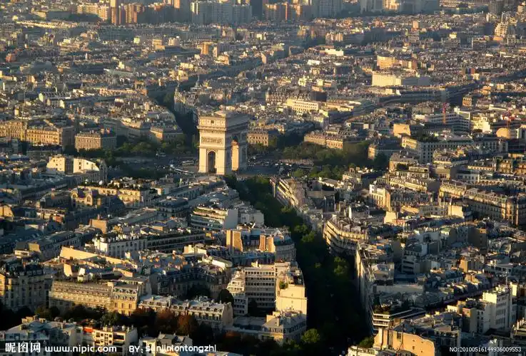 巴黎俯瞰美丽的巴黎城区图片