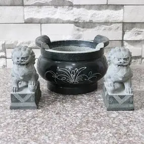 惠安石雕户外石头香炉寺庙香炉祭祀墓地香炉北京狮小石狮镇墓兽