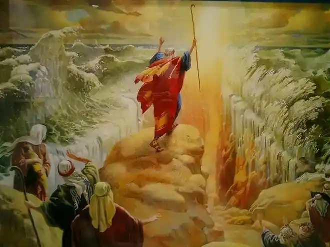 而是带领以色列族人逃离埃及,这就是著名的圣经篇章《出埃及记》