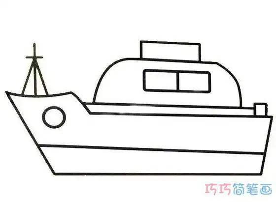 轮船简笔画彩色 海上轮船简笔画彩色