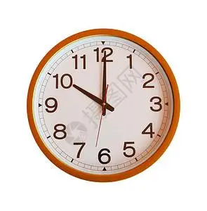 橙色被橙色墙壁时钟在白背景的10点钟被隔绝背景