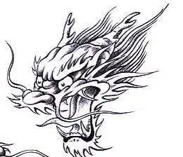 画龙头的纹身简笔画步骤