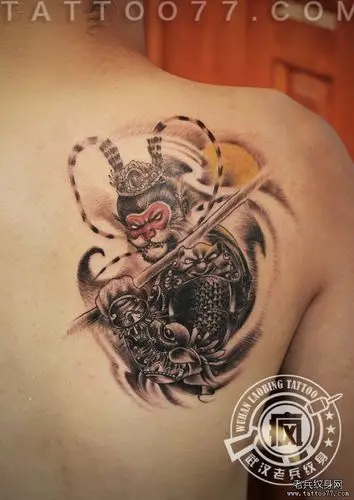 后背孙悟空纹身