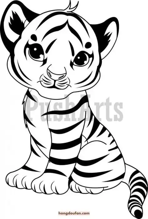 动漫老虎素描简笔画