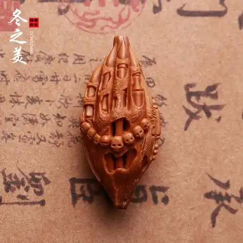 纯手工橄榄核佛手一念之间单籽橄榄胡核雕男女文玩吊坠挂件苏工