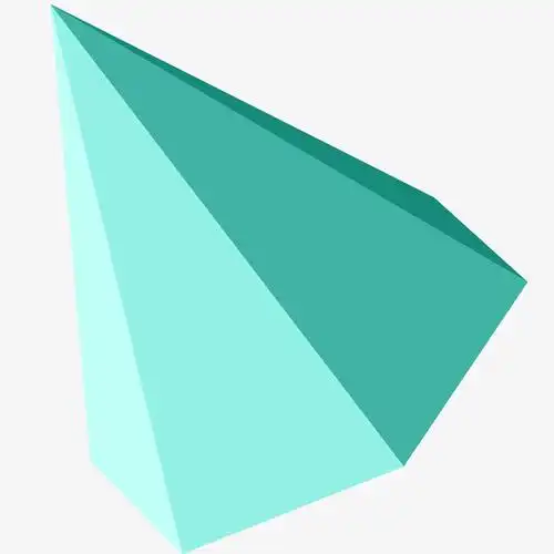 绿色锥体立体插画