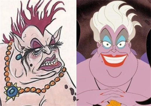 迪士尼公主的原稿看着很丑反派特别像妖怪