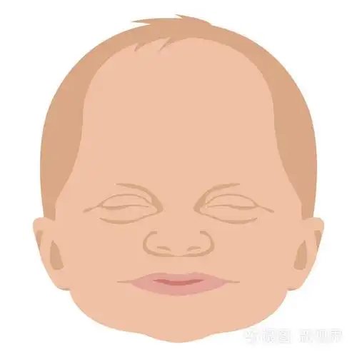 婴儿脸头矢量插画平面样式前面