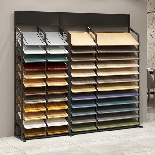 石膏样板展架木地板石材线条墙砖陈列地脚边角商用展示柜