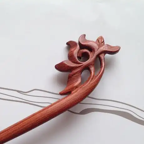 【纯手工发簪】_红檀木簪子图片_古典发钗价格_搭配分享 - 爱逛街