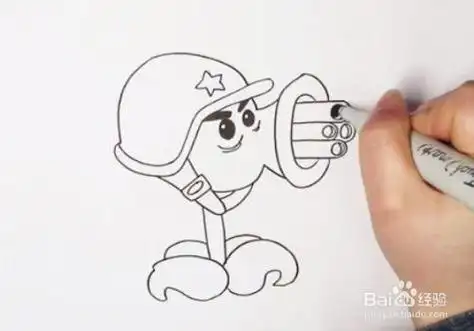 原始豌豆射手的画简笔画(暗影豌豆射手简笔画怎么画) -【爱个性】