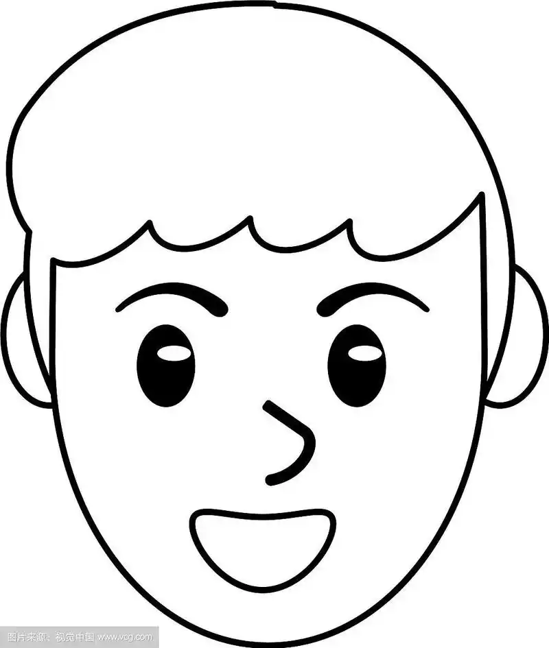 脸男头像微笑轮廓