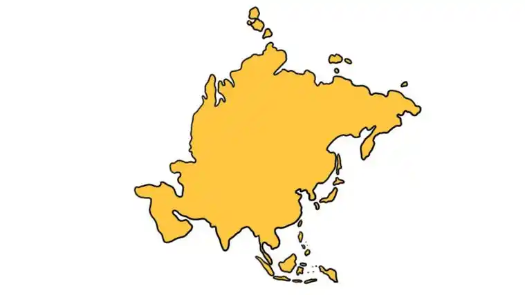 亚洲轮廓图简便画法