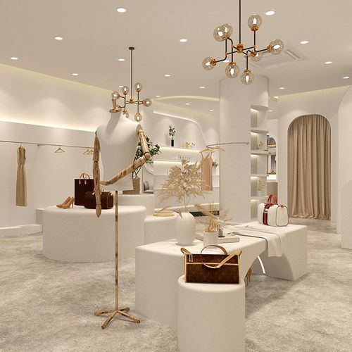 女装店装修设计效果图制作3d服装店展厅设计男装童装鞋店室内设计