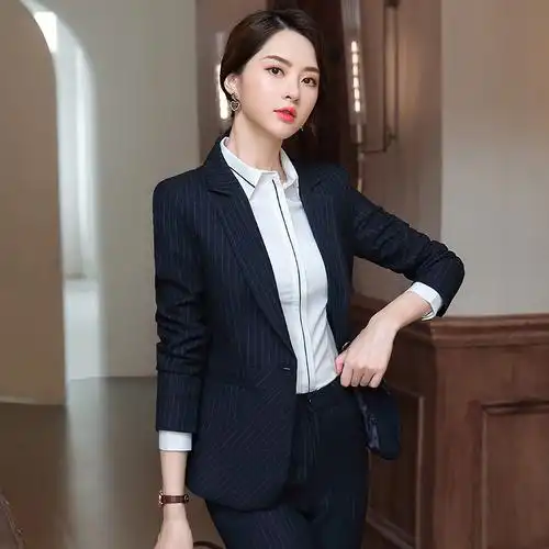 职业装西装套装女小西服2019新款春秋季大学生面试正装工作服工装视频