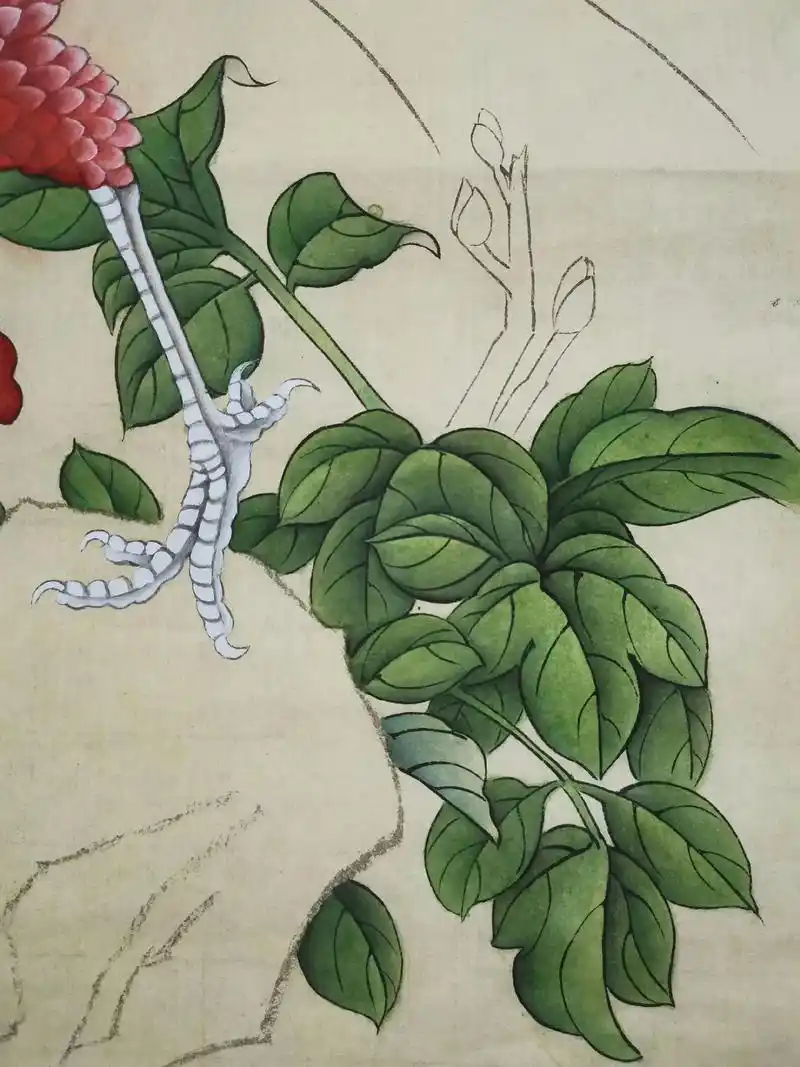 叶子分染,尚待完成.#中国画 #工笔花 - 抖音