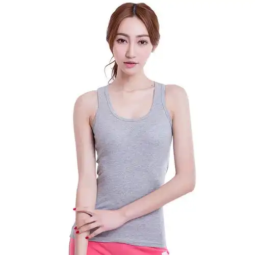 南极人 nanjiren 女式背心 女士纯棉多色修身百搭弓字背心 花灰 l