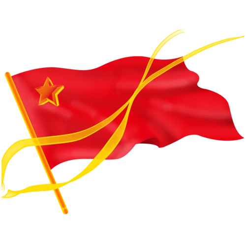 国庆节飞舞绸缎旗帜png图片