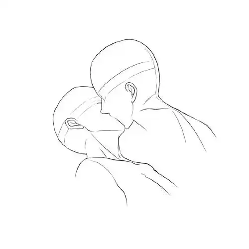 360°不同角度的接吻动态参考  #绘画参考##人体动态