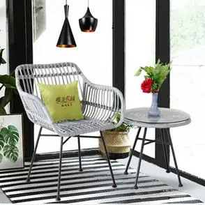 厂销阳台桌椅藤椅三件套茶几休闲户外小椅子现代简约藤编家具庭品