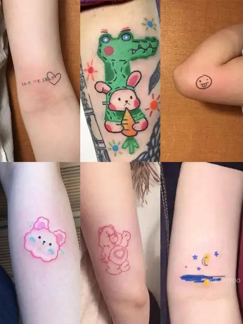 有超可爱的小清新风图案,也有暗黑性冷淡风,不敢去纹身的姐妹可以试试