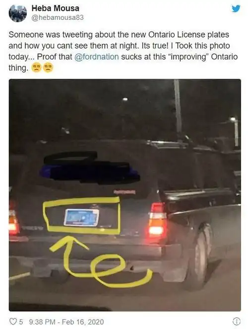 加拿大安省推出漂亮新车牌,网友抱怨晚上看不清