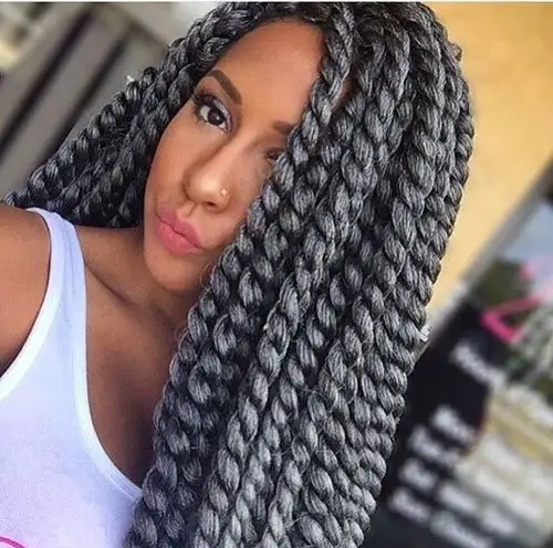 24寸黑人假发扭辫弹簧辫接发非洲大辫子小脏辫havana mambo twist