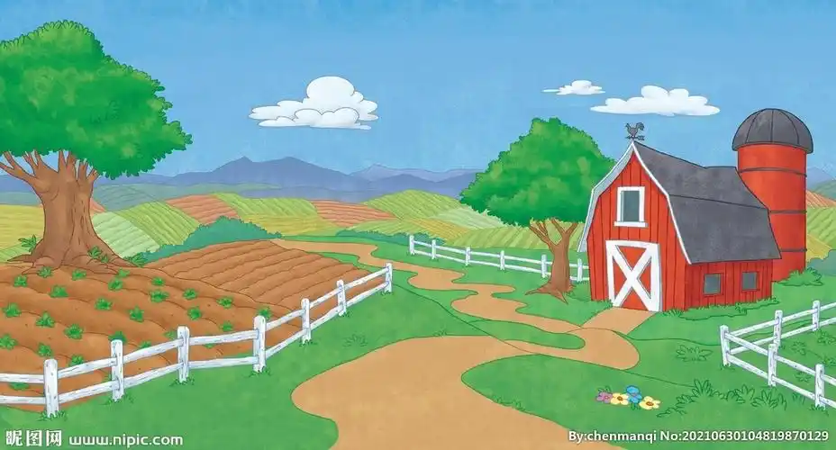 卡通田园风景素材图片