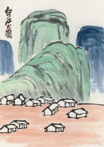 简少,奇新,粗拙丨齐白石山水画