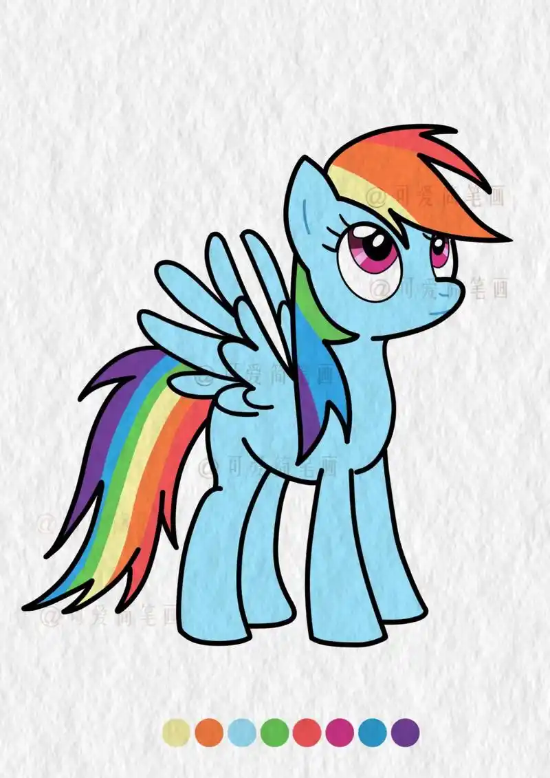 今天画小马宝莉-云宝,喜欢的朋友快来画吧! #小马 - 抖音