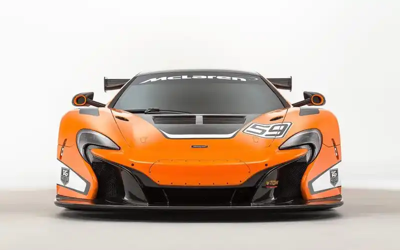 2015年迈凯轮650s gt3橙色超级跑车前视图壁纸