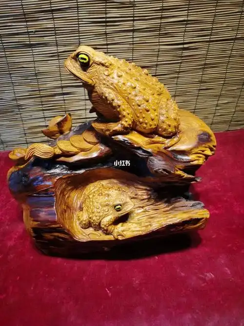 木雕招财金蟾根雕青蛙工艺品家居装饰品摆件