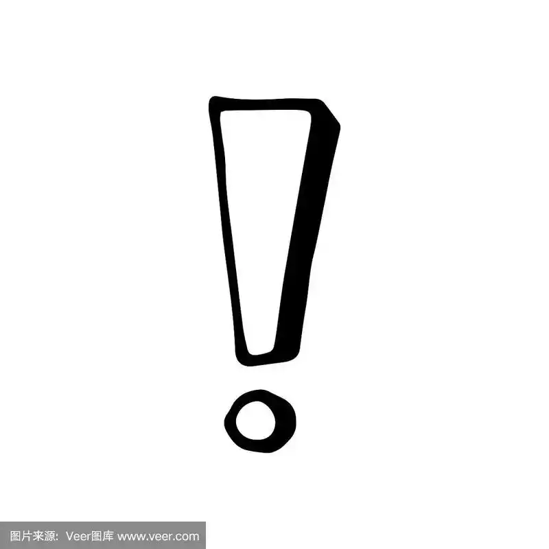 涂鸦业务组中感叹号单元素.手绘矢量插图的卡片,海报,贴纸和专业设计.